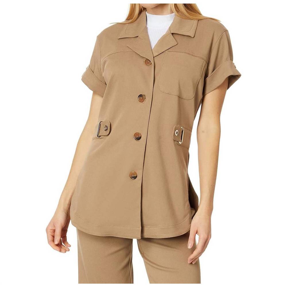 NEW LYSSE valley elasticated waist jacket in pecan